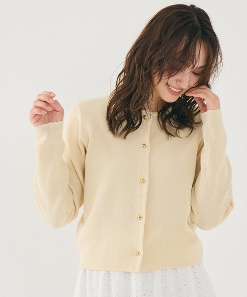 スプリングニット金ボタンカーディガン（カーディガン/ボレロ）｜coca