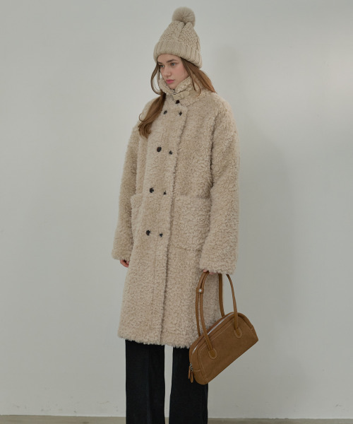 SLOWLOLLI（スローローリ）の「Moi shearing mustang coat - Beige（ダッフルコート・レディース・Beige・FREE）」の4枚目の写真