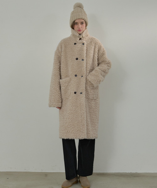 SLOWLOLLI（スローローリ）の「Moi shearing mustang coat - Beige（ダッフルコート・レディース・Beige・FREE）」の5枚目の写真