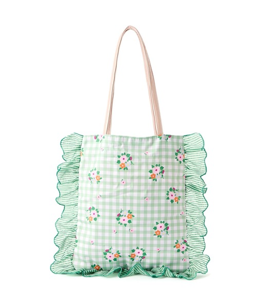 Casselini（キャセリーニ）の「Casselini(キャセリーニ)花柄プリントトート（トートバッグ・レディース・グリーン/ブラック/ブルー・FREE）」の19枚目の写真