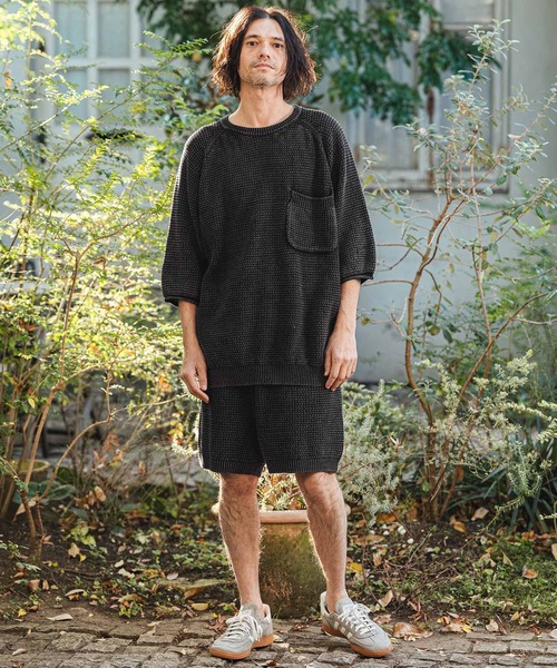 CAMBIO(カンビオ)の「mp14465- Waffle Pigment Knit Shorts ワッフルピグメントニットショートパンツ(CMP-261-003)(その他パンツ・メンズ・ネイビー/グレー/ブラック・L/M/S)」の7枚目の写真