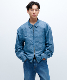 ELLA CHECK BLOUSON-BLUE