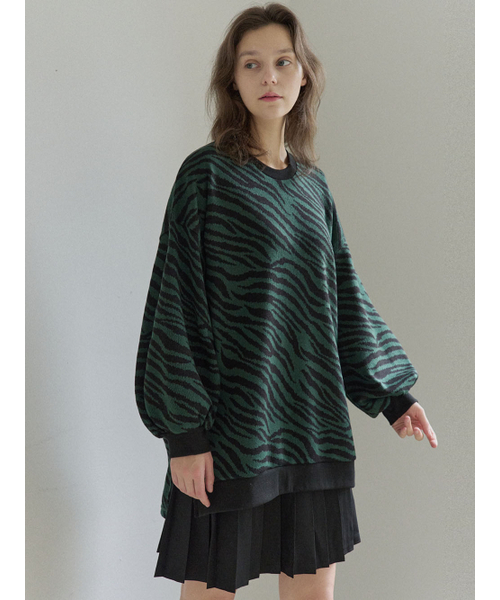 Zebra Oversize Knit - GREEN