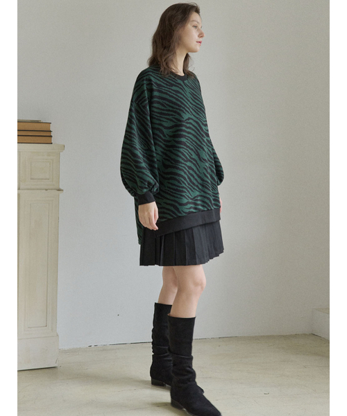 AVANT-G(アバン)の「Zebra Oversize Knit - GREEN(ニット/セーター・レディース・その他・FREE)」の5枚目の写真