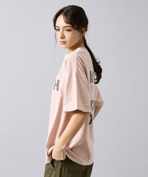 REMI RELIEF（レミレリーフ）の「【REMI RELIEF / レミ レリーフ】  HARD SP加工 20/- 天竺 BIGサイズ Tシャツ（THE・バックプリント）RN30389154／ユニセックス（Tシャツ/カットソー・メンズ・スモークピンク/ベージュ/ブラック/オフホワイト・L/M/XL）」の4枚目の写真