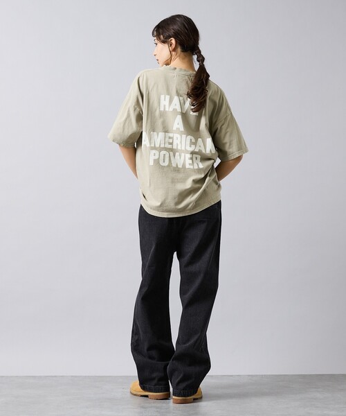 REMI RELIEF（レミレリーフ）の「【REMI RELIEF / レミ レリーフ】  HARD SP加工 20/- 天竺 BIGサイズ Tシャツ（THE・バックプリント）RN30389154／ユニセックス（Tシャツ/カットソー・メンズ・スモークピンク/ベージュ/ブラック/オフホワイト・L/M/XL）」の18枚目の写真