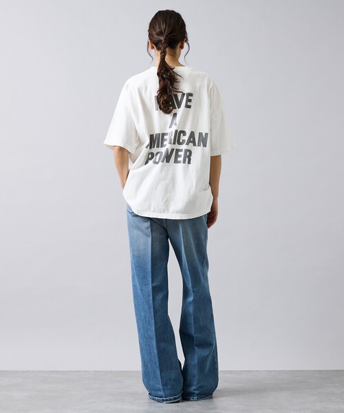 REMI RELIEF（レミレリーフ）の「【REMI RELIEF / レミ レリーフ】  HARD SP加工 20/- 天竺 BIGサイズ Tシャツ（THE・バックプリント）RN30389154／ユニセックス（Tシャツ/カットソー・メンズ・スモークピンク/ベージュ/ブラック/オフホワイト・L/M/XL）」の6枚目の写真