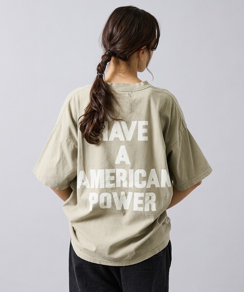 REMI RELIEF（レミレリーフ）の「【REMI RELIEF / レミ レリーフ】  HARD SP加工 20/- 天竺 BIGサイズ Tシャツ（THE・バックプリント）RN30389154／ユニセックス（Tシャツ/カットソー・メンズ・スモークピンク/ベージュ/ブラック/オフホワイト・L/M/XL）」の3枚目の写真