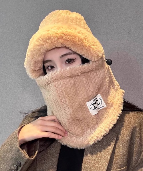 セール】防寒温かボア バラクラバ/帽子（ニットキャップ/ビーニー