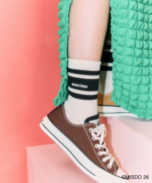 LEPSIM（レプシィム）の「【Mister Donut】ラインソックス　627329（ソックス/靴下・レディース・ブラック/ネイビー/ブラウン・ONE SIZE）」の2枚目の写真