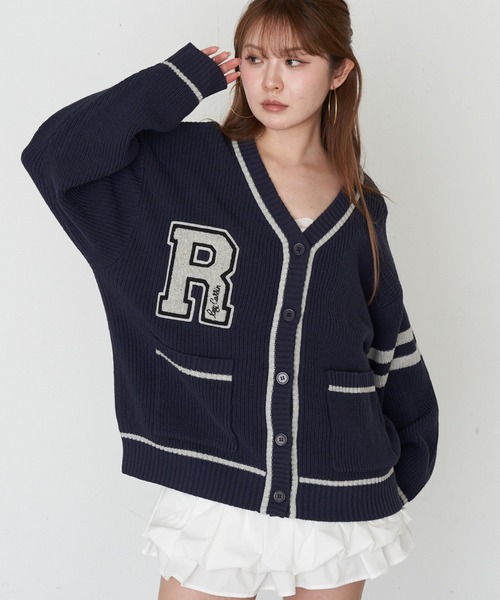 RAY CASSIN（レイカズン）の「レタードカーディガン（カーディガン/ボレロ・レディース・グレー系その他2/ネイビー/アイボリー・FREE）」の17枚目の写真