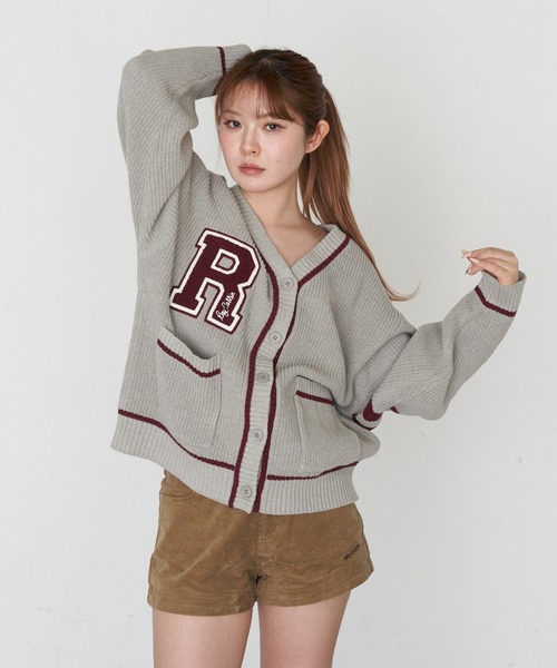 RAY CASSIN（レイカズン）の「レタードカーディガン（カーディガン/ボレロ・レディース・グレー系その他2/ネイビー/アイボリー・FREE）」の11枚目の写真