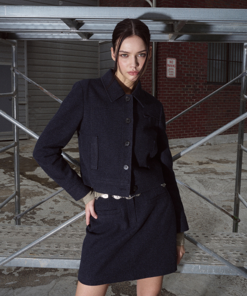 ETMON(エトモン)の「Collar Classic Jacket, Navy(その他アウター・レディース・その他・S/M)」の2枚目の写真