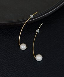 GALLARDAGALANTE | シェルパールラインフックピアス(ピアス（両耳用）)