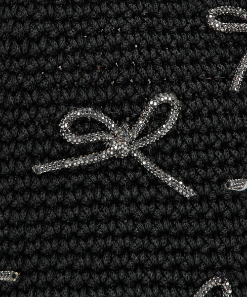 NOLLEY’S（ノーリーズ）の「ビジューリボンコード編みトートバッグ（トートバッグ・レディース・ブラック/ライトグレー・FREE）」の14枚目の写真