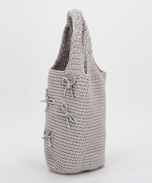 NOLLEY’S（ノーリーズ）の「ビジューリボンコード編みトートバッグ（トートバッグ・レディース・ブラック/ライトグレー・FREE）」の16枚目の写真