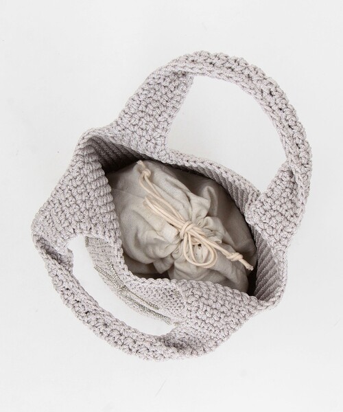 NOLLEY’S（ノーリーズ）の「ビジューリボンコード編みトートバッグ（トートバッグ・レディース・ブラック/ライトグレー・FREE）」の20枚目の写真