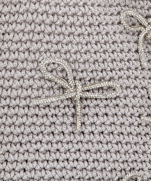 NOLLEY’S（ノーリーズ）の「ビジューリボンコード編みトートバッグ（トートバッグ・レディース・ブラック/ライトグレー・FREE）」の22枚目の写真