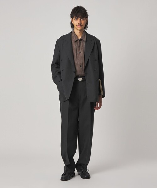 Steven Alan＞ ウール オックスフォード イン ツープリーツ ドレス