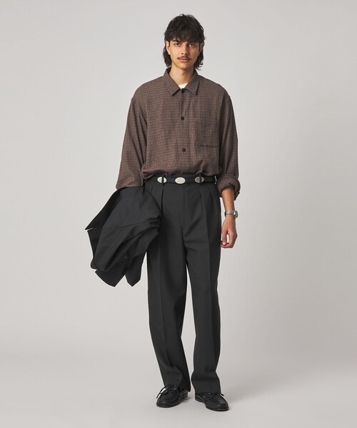 Steven Alan＞ ウール オックスフォード イン ツープリーツ ドレス