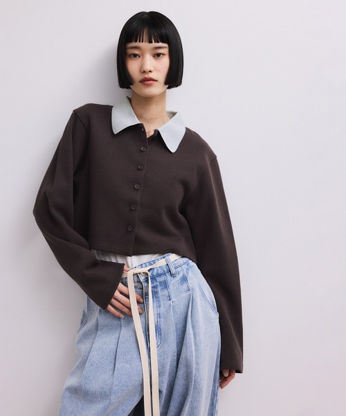 ADAM ET ROPE'(アダムエロペ)の「【WEB限定】カーディガンセットワンピース(ワンピース・レディース・ブラック/ブラウン系その他/ネイビー・FREE)」の10枚目の写真