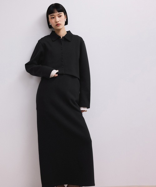 ADAM ET ROPE'(アダムエロペ)の「【WEB限定】カーディガンセットワンピース(ワンピース・レディース・ブラック/ブラウン系その他/ネイビー・FREE)」の16枚目の写真