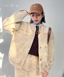 AS KNOW AS plus（アズノゥアズプラス）の「◯ノーカラーオーバーサイズデニムジャケット　セットアップ可能 【UNISEX ITEM】（デニムジャケット）」