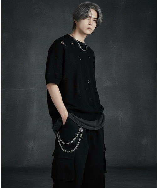 Burner（バーナー）の「【Cr+ov（クローヴ）】ダブルレイヤーチェーン　ウォレットチェーン　 cro-wch-2-4（ウォレットチェーン・メンズ・シルバー・FREE）」の3枚目の写真