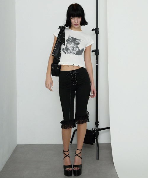 Heart Tattoo（ハートタトゥー）の「スタッズリボンバッグ / Studded Ribbon Bag（ショルダーバッグ・レディース・ブラック・FREE）」の12枚目の写真