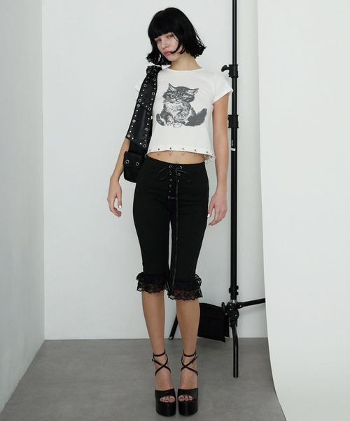 Heart Tattoo（ハートタトゥー）の「スタッズリボンバッグ / Studded Ribbon Bag（ショルダーバッグ・レディース・ブラック・FREE）」の13枚目の写真