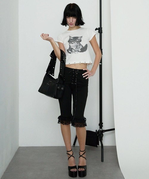 Heart Tattoo（ハートタトゥー）の「スタッズリボンバッグ / Studded Ribbon Bag（ショルダーバッグ・レディース・ブラック・FREE）」の14枚目の写真
