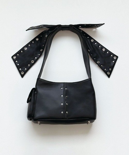 Heart Tattoo（ハートタトゥー）の「スタッズリボンバッグ / Studded Ribbon Bag（ショルダーバッグ・レディース・ブラック・FREE）」の17枚目の写真