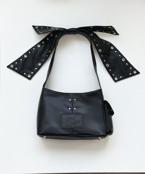 Heart Tattoo（ハートタトゥー）の「スタッズリボンバッグ / Studded Ribbon Bag（ショルダーバッグ・レディース・ブラック・FREE）」の18枚目の写真