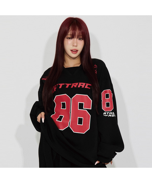 BATTRACT(バトラクト)の「シンボルアスレチックラグビーシャツ_ホワイト(Tシャツ/カットソー・メンズ・ホワイト/レッド・MEDIUM/LARGE)」の2枚目の写真