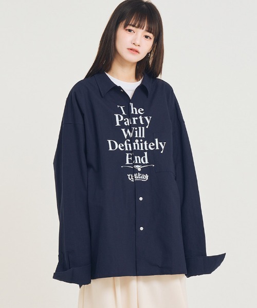 EFFECTEN(エフェクテン)の「ms6395-Page-6 big shirts ワイドシャツ(efsal-06)(シャツ/ブラウス・メンズ・ネイビー/ホワイト・XL/L/M)」の2枚目の写真