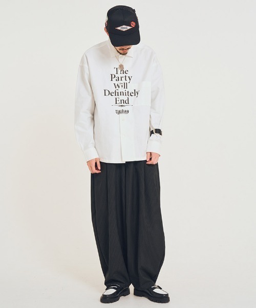 EFFECTEN(エフェクテン)の「ms6395-Page-6 big shirts ワイドシャツ(efsal-06)(シャツ/ブラウス・メンズ・ネイビー/ホワイト・XL/L/M)」の9枚目の写真