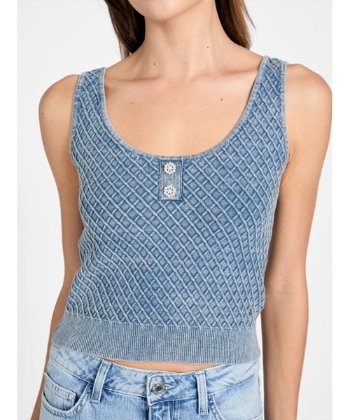Guess（ゲス）の「SL Lylah Tank Top Sweater タンクトップ  （タンクトップ・レディース・クリーム/グレー・SMALL/MEDIUM/X-SMALL）」の3枚目の写真