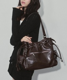 スタッズ エナメル ドロスト ハンドバッグ 【2WAY】