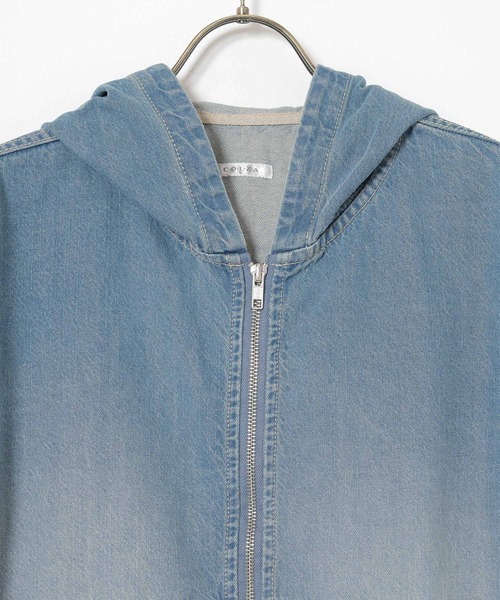 Honeys（ハニーズ）の「デニムフードブルゾン（ブルゾン・レディース・ブルー系その他/グレー・S/M/LL/L）」の14枚目の写真