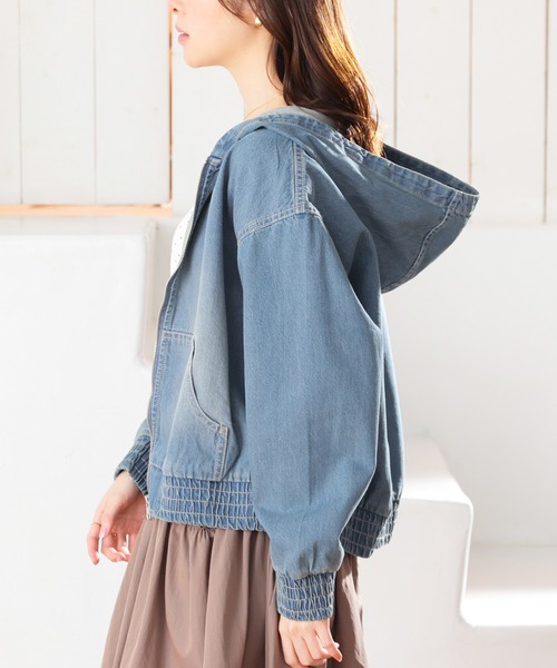 Honeys（ハニーズ）の「デニムフードブルゾン（ブルゾン・レディース・ブルー系その他/グレー・S/M/LL/L）」の16枚目の写真