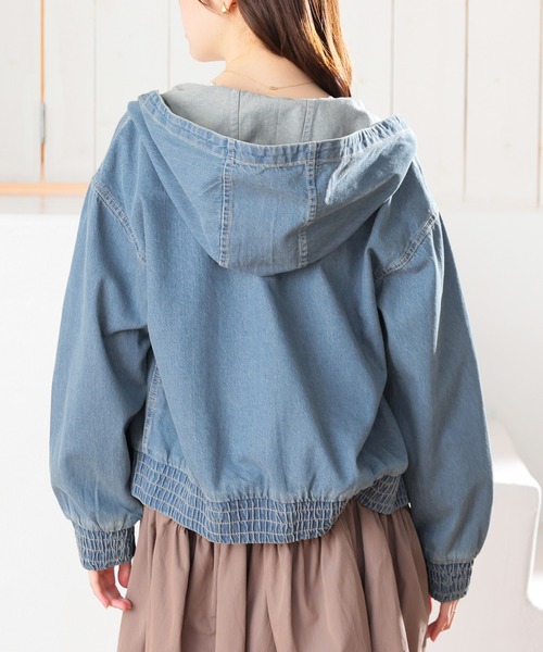 Honeys（ハニーズ）の「デニムフードブルゾン（ブルゾン・レディース・ブルー系その他/グレー・S/M/LL/L）」の17枚目の写真