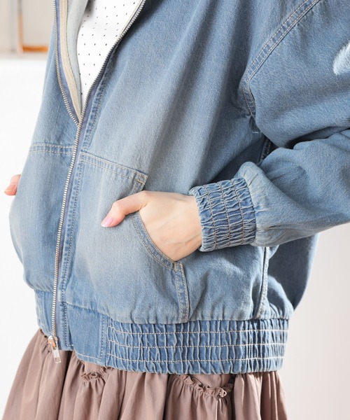 Honeys（ハニーズ）の「デニムフードブルゾン（ブルゾン・レディース・ブルー系その他/グレー・S/M/LL/L）」の19枚目の写真