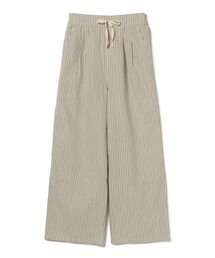 BEAMS HEART | 麻混 タック イージー パンツ(スラックス)