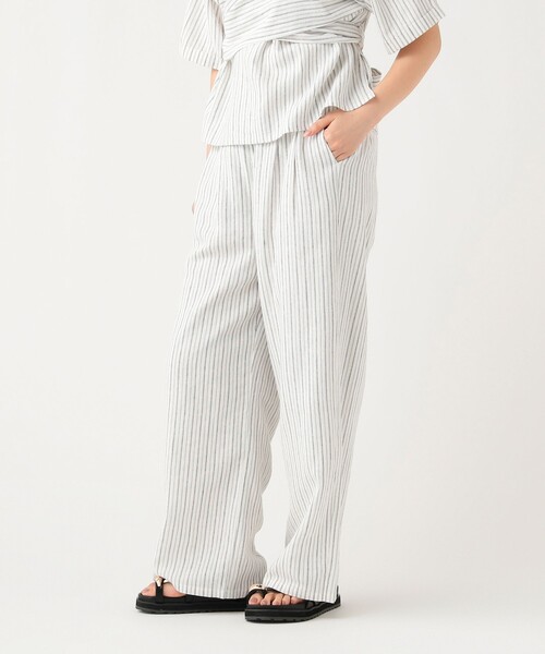 BEAMS HEART（ビームスハート）の「麻混 タック イージー パンツ（スラックス・レディース・その他/ブラック/その他1・FREE）」の3枚目の写真