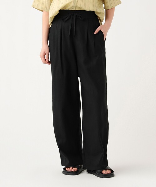 BEAMS HEART（ビームスハート）の「麻混 タック イージー パンツ（スラックス・レディース・その他/ブラック/その他1・FREE）」の2枚目の写真