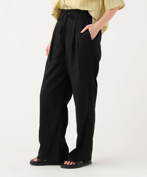 BEAMS HEART（ビームスハート）の「麻混 タック イージー パンツ（スラックス・レディース・その他/ブラック/その他1・FREE）」の6枚目の写真