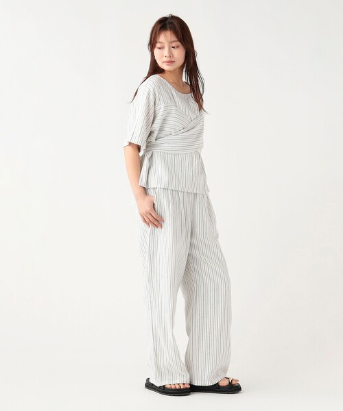 BEAMS HEART（ビームスハート）の「麻混 タック イージー パンツ（スラックス・レディース・その他/ブラック/その他1・FREE）」の9枚目の写真