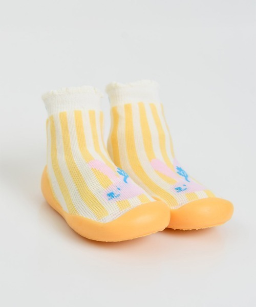 moimoln(モイモルン)の「ラビットファーストソックスシューズ・靴(ベビーシューズ/ベビーソックス・キッズ・イエロー・12.5cm/11.5cm)」の2枚目の写真