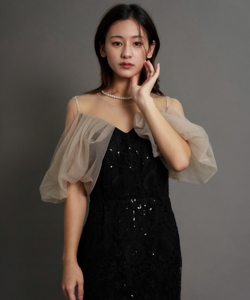 My shawty(マイシャウティー)の「offsholder lace dress(ドレス・レディース・ブラック/ベージュ/ブルー・MEDIUM/SMALL)」の2枚目の写真