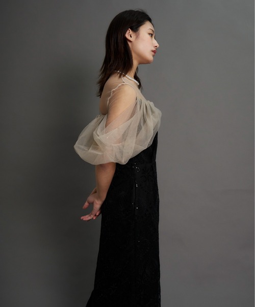 My shawty(マイシャウティー)の「offsholder lace dress(ドレス・レディース・ブラック/ベージュ/ブルー・MEDIUM/SMALL)」の9枚目の写真